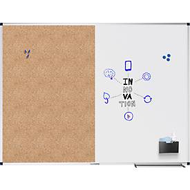 Kombiboard Legamaster UNITE, Pinboard & Whiteboard, B 1200 x T 12,6 x H 900 mm, lackierter Stahl & Naturkork, weiß & braun